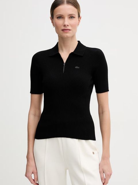 Lacoste polo swetrowe damskie z wiskozą - zdjęcie produktu nr 2