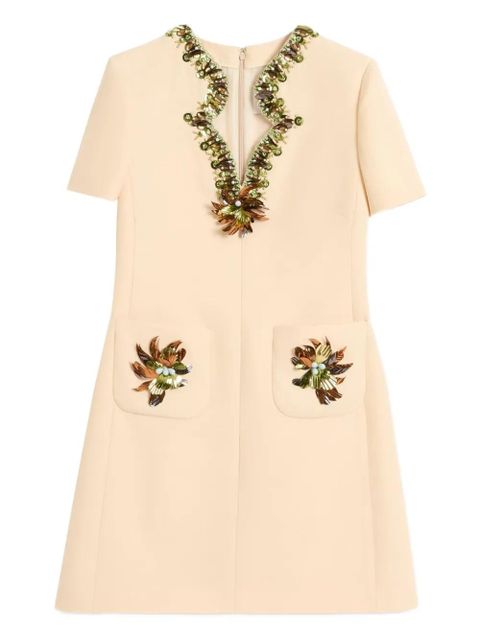 Valentino Garavani Crepe Couture embroidered mini dress - Neutrals - zdjęcie produktu nr 1