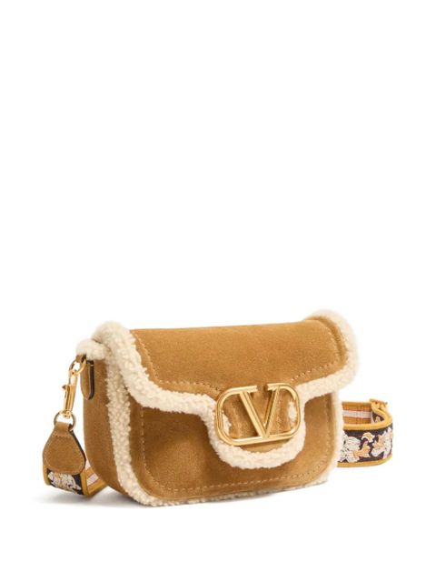 Valentino Garavani Alltime Vlogo suede tote bag - Brown