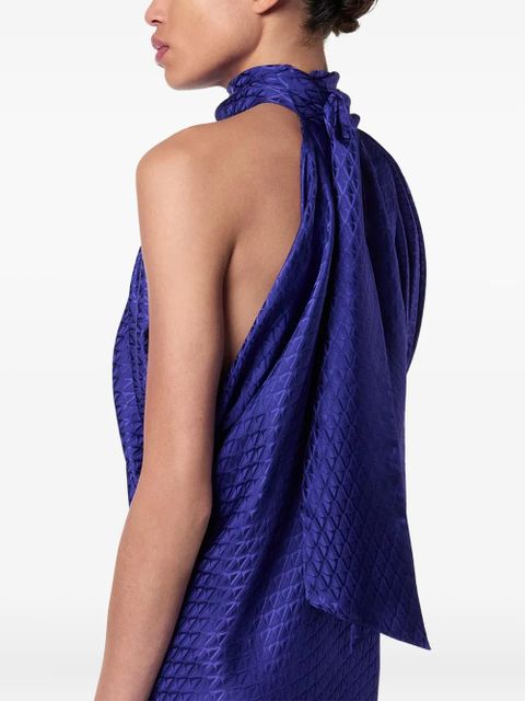 Versace draped halterneck mini dress - Blue