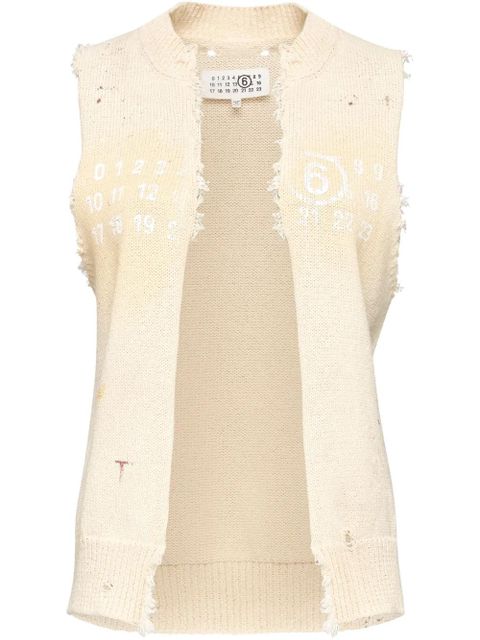 MM6 Maison Margiela Signature Numbers motif waistcoat - Neutrals - zdjęcie produktu nr 1
