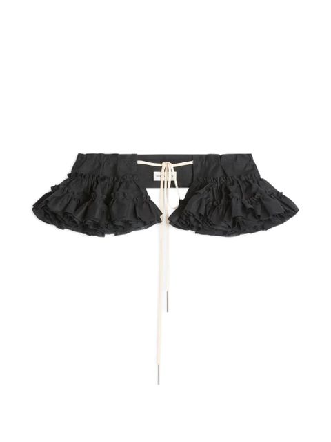 DRIES VAN NOTEN ruffled tie belt - Black - zdjęcie produktu nr 1