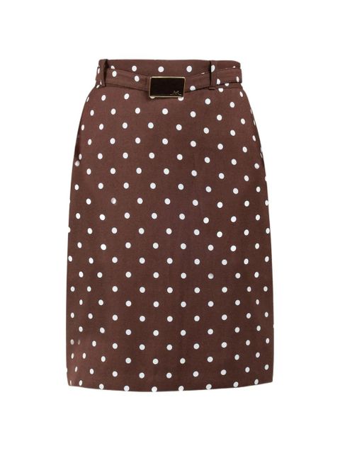 Rowen Rose polka-dots belted midi skirt - Brown - zdjęcie produktu nr 1
