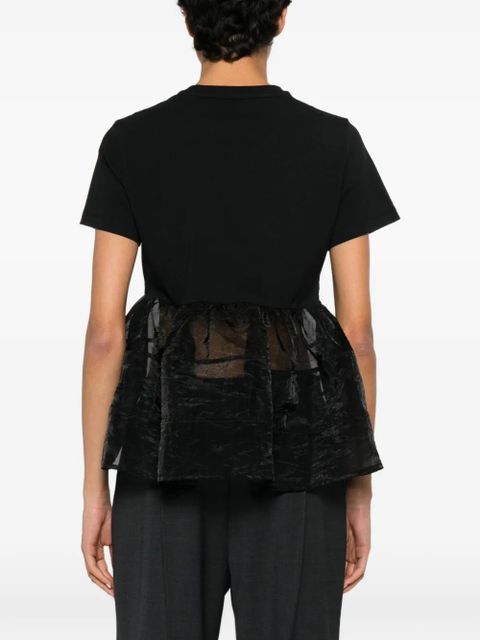 Cecilie Bahnsen David ruffled peplum T-shirt - Black