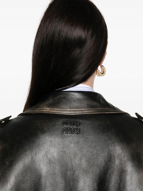 Miu Miu leather jacket - Black