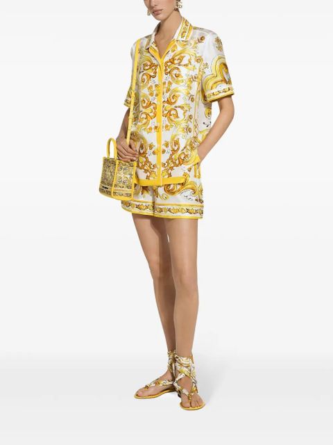 Dolce & Gabbana Majolica-print silk shirt - Yellow - zdjęcie produktu nr 2