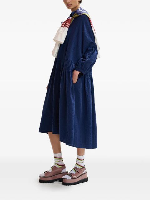 Essentiel Antwerp pleated shirt-style midi dress - Blue