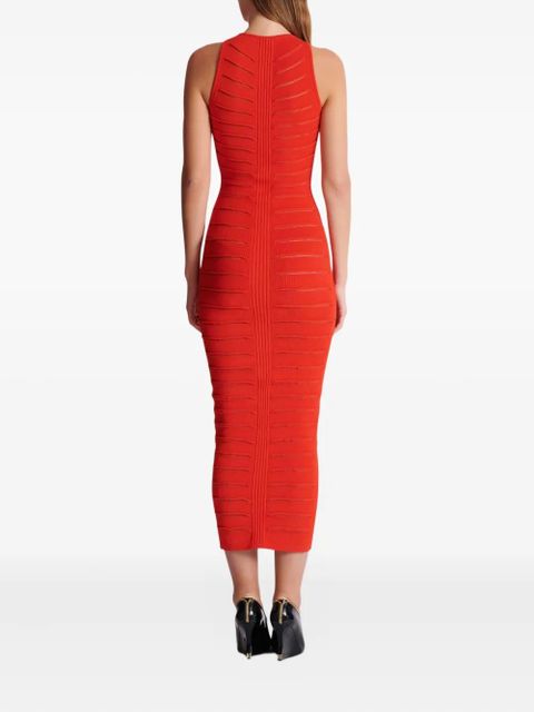 Balmain zip-front knitted maxi dress - Red - zdjęcie produktu nr 2
