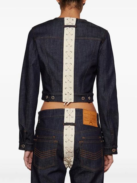 Jean Paul Gaultier cropped denim jacket - Blue