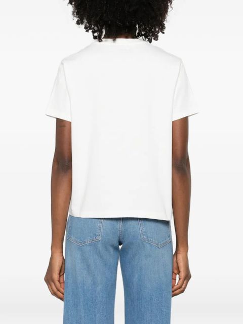Maje embroidered cotton T-shirt - White