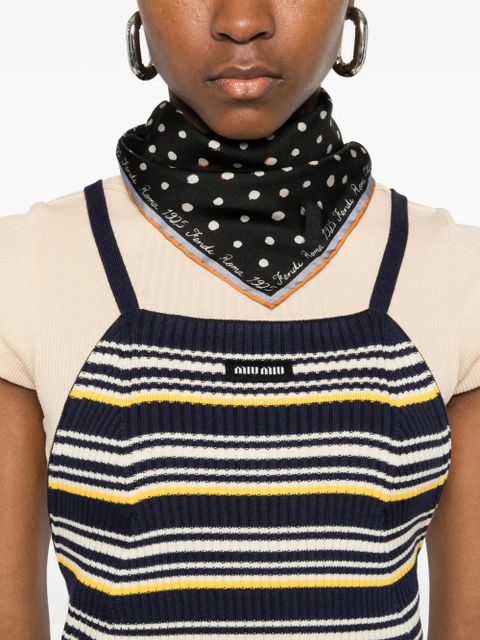 Miu Miu striped spaghetti strap dress - Blue