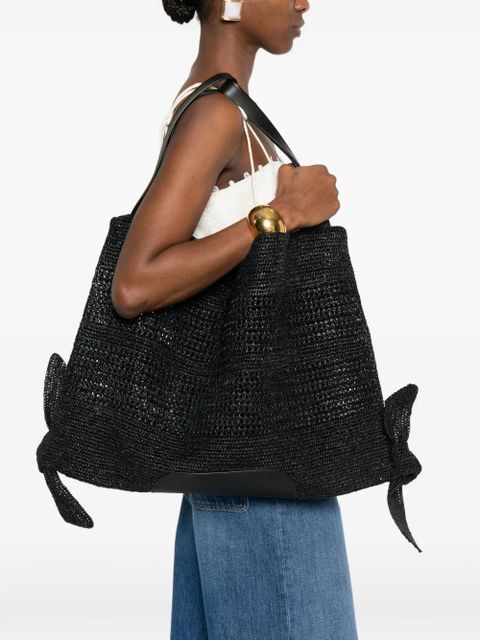 Hereu raffia knot-detail shoulder bag - Black - zdjęcie produktu nr 2