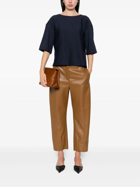 Max Mara pinstripe short-sleeved top - Blue