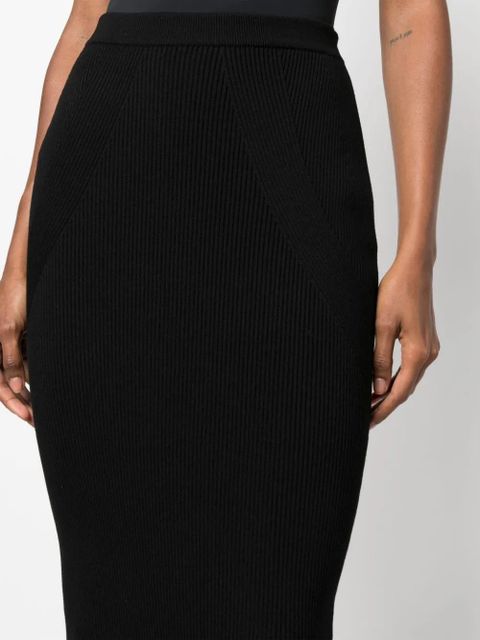 Alexander McQueen ribbed-knit pencil skirt - Black