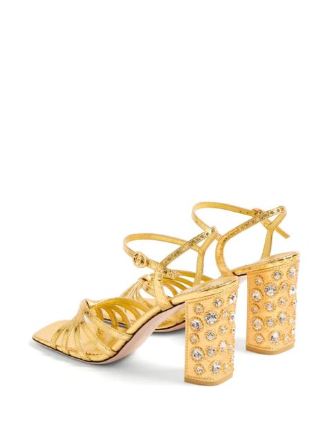Valentino Garavani 90mm Preshoes embellished sandals - Gold