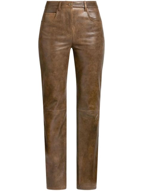 ETRO leather trousers - Brown - zdjęcie produktu nr 1