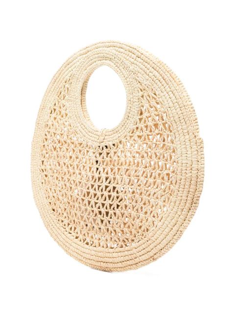 Jacquemus small The Spiaggia raffia tote bag - Neutrals