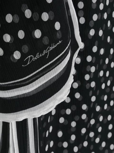 Dolce & Gabbana polka dot silk scarf - Black - zdjęcie produktu nr 2