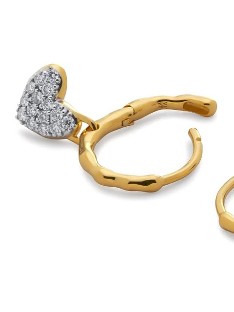 Monica Vinader heart-pendant hoop earrings - Gold - zdjęcie produktu nr 2