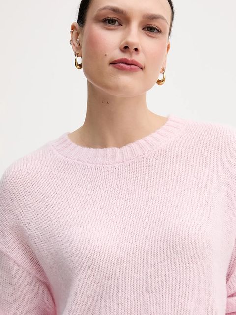 Marc Aurel sweter z dodatkiem wełny damski kolor różowy 8050-8001-82091