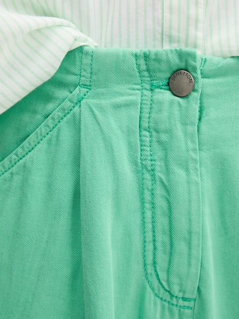 United Colors of Benetton spodnie damskie kolor zielony proste high waist 4LEDDF09O