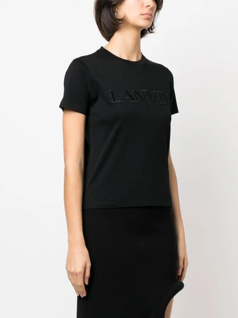 Lanvin logo-lettering cotton T-shirt - Black
