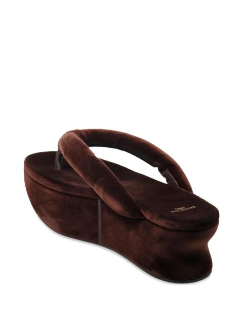 Balenciaga velvet-effect platform sandals - Brown