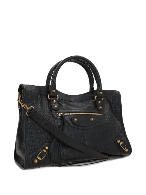 Balenciaga medium Le City crocodile-embossed top-handle tote bag - Black - zdjęcie produktu nr 2