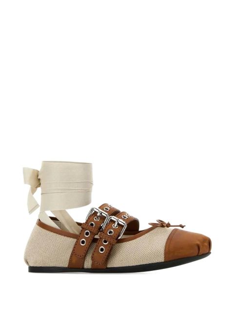 Miu Miu buckle-strap ballet flats - Neutrals - zdjęcie produktu nr 2