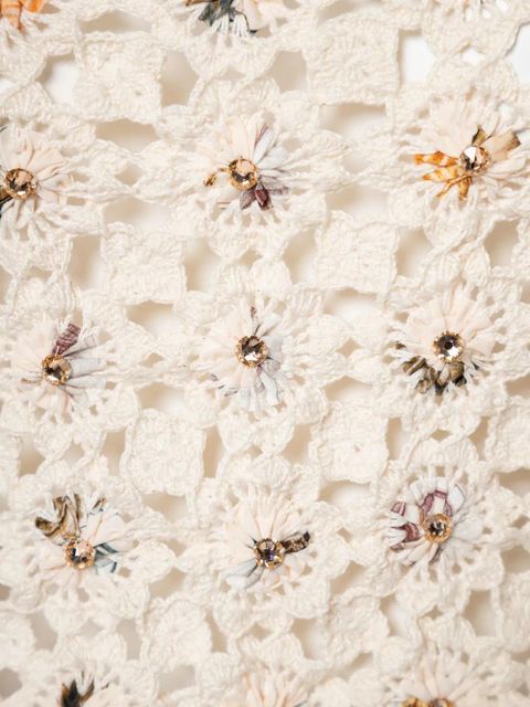 Agua By Agua Bendita Arroyo Caracola crochet-knit skirt - White