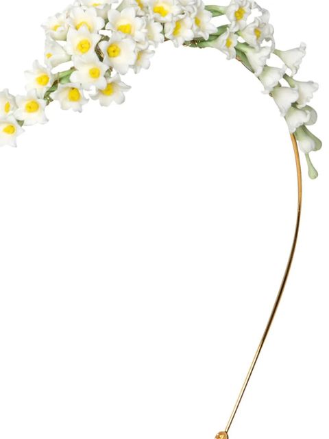 Jennifer Behr Victoria floral-appliqué headband - White - zdjęcie produktu nr 2