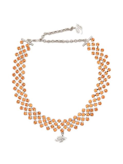 Blumarine crystal-embellished B-logo necklace - Silver - zdjęcie produktu nr 1