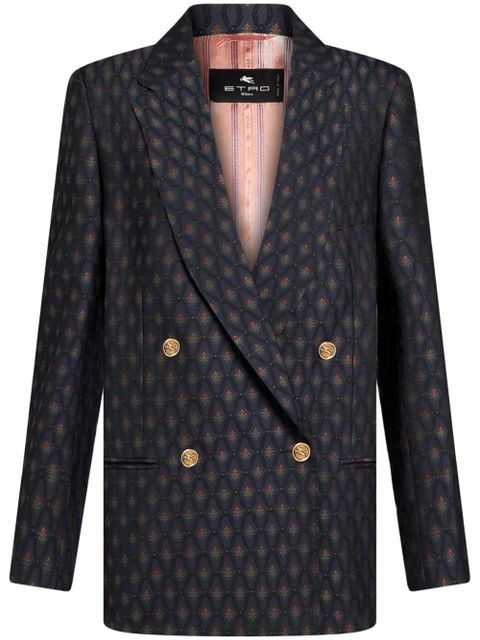 ETRO double-breasted wool jacquard jacket - Blue - zdjęcie produktu nr 1
