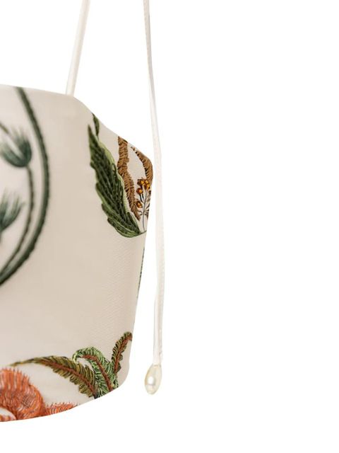 Agua By Agua Bendita Primavera Marina floral-embroidered bikini top - White