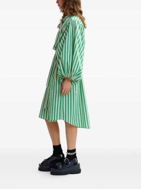 Essentiel Antwerp striped rhinestone midi dress - Green