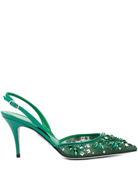René Caovilla 80mm Cinderella pumps - Green - zdjęcie produktu nr 1