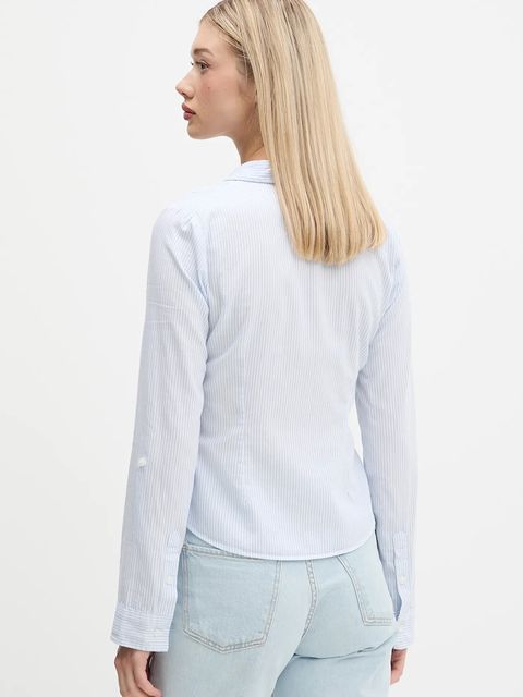 Hollister Co. koszula bawełniana damska kolor niebieski regular z kołnierzykiem klasycznym KI340-5425