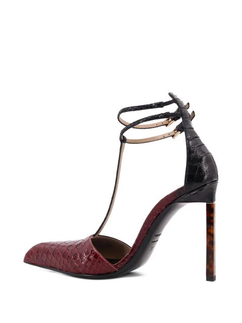 TOM FORD 90mm python-effect pumps - Red
