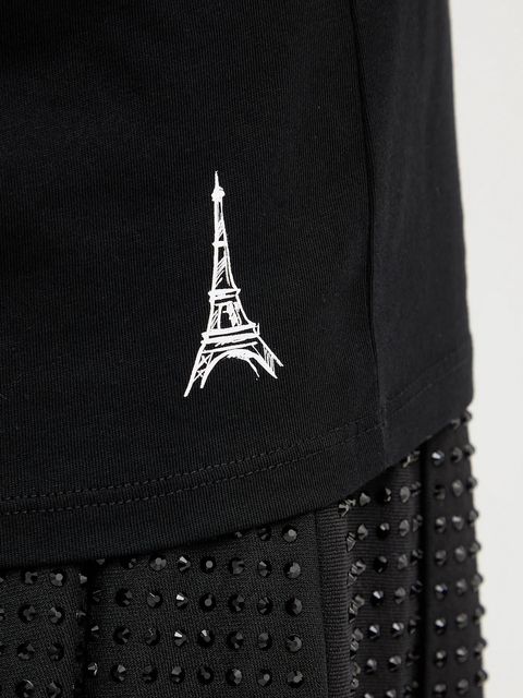 Karl Lagerfeld t-shirt bawełniany damski kolor czarny A4W17087