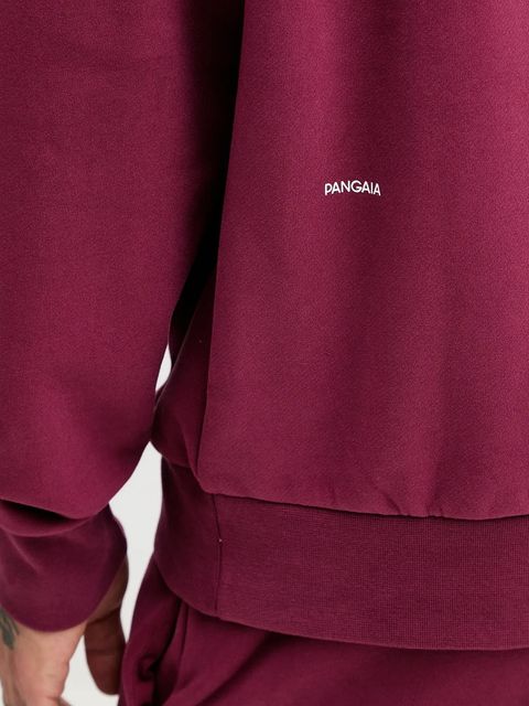 Pangaia bluza bawełniana kolor bordowy z nadrukiem 10000183