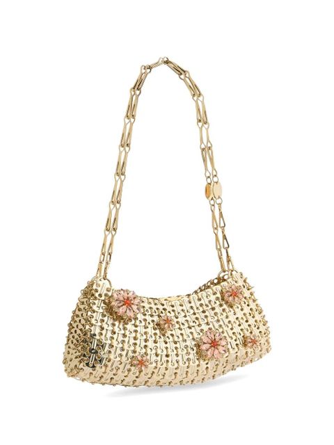 Rabanne 1969 strass-flower shoulder bag - Gold