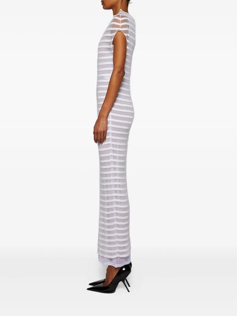 Jean Paul Gaultier striped ribbed maxi dress - White
