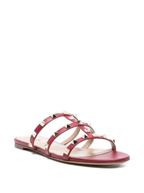 Valentino Garavani Rockstud-embellished flat sandals - Red - zdjęcie produktu nr 2