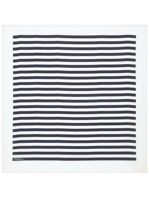 Dolce & Gabbana logo-print striped silk scarf - White - zdjęcie produktu nr 1