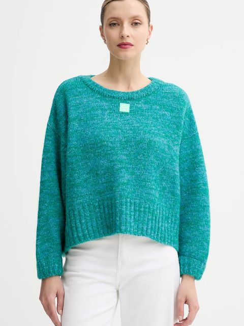 American Vintage sweter z dodatkiem wełny damski kolor turkusowy ciepły EAST18VM