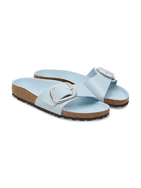 Birkenstock klapki Madrid Big Buckle damskie kolor niebieski 1030364