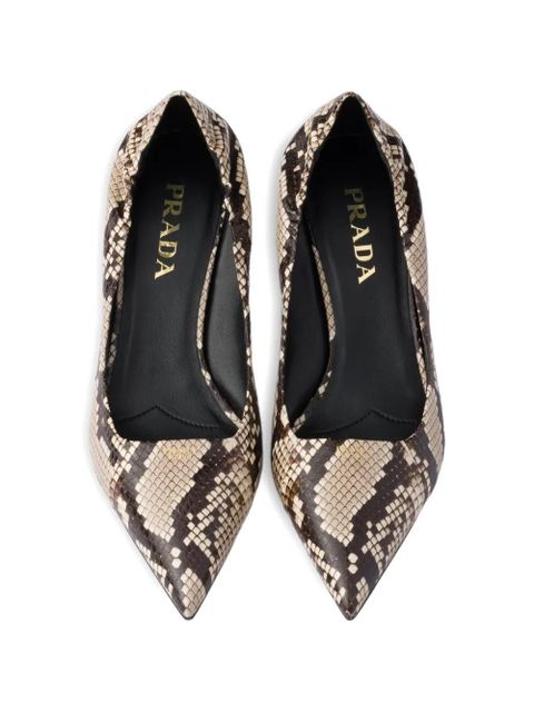 Prada printed Ayers leather pumps - Neutrals