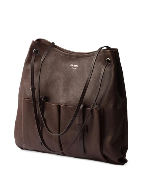 Prada large pockets shoulder bag - Brown