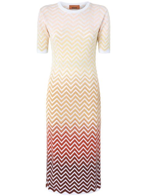 Missoni zigzag-woven midi dress - White