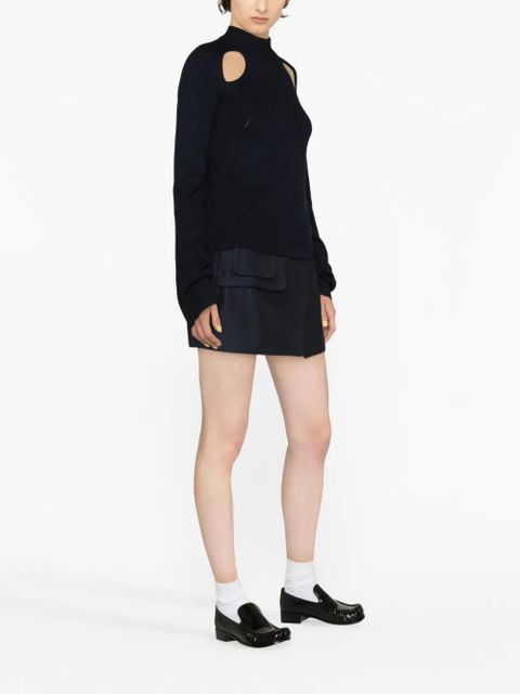 Zadig&Voltaire Micky cut-out merino-wool jumper - Blue